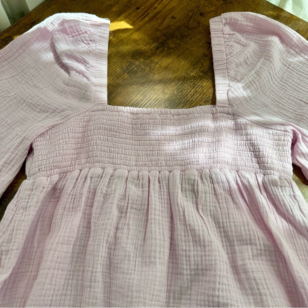 J. Crew Square Neck Soft Gauze Dress, Frosty Lavender,  Medium - Picture 8 of 16